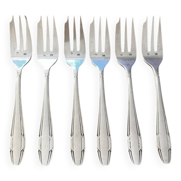 Fourchettes à dessert en métal argenté