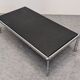 Table basse moderniste en ardoise et métal chromé, Italie vers 1970