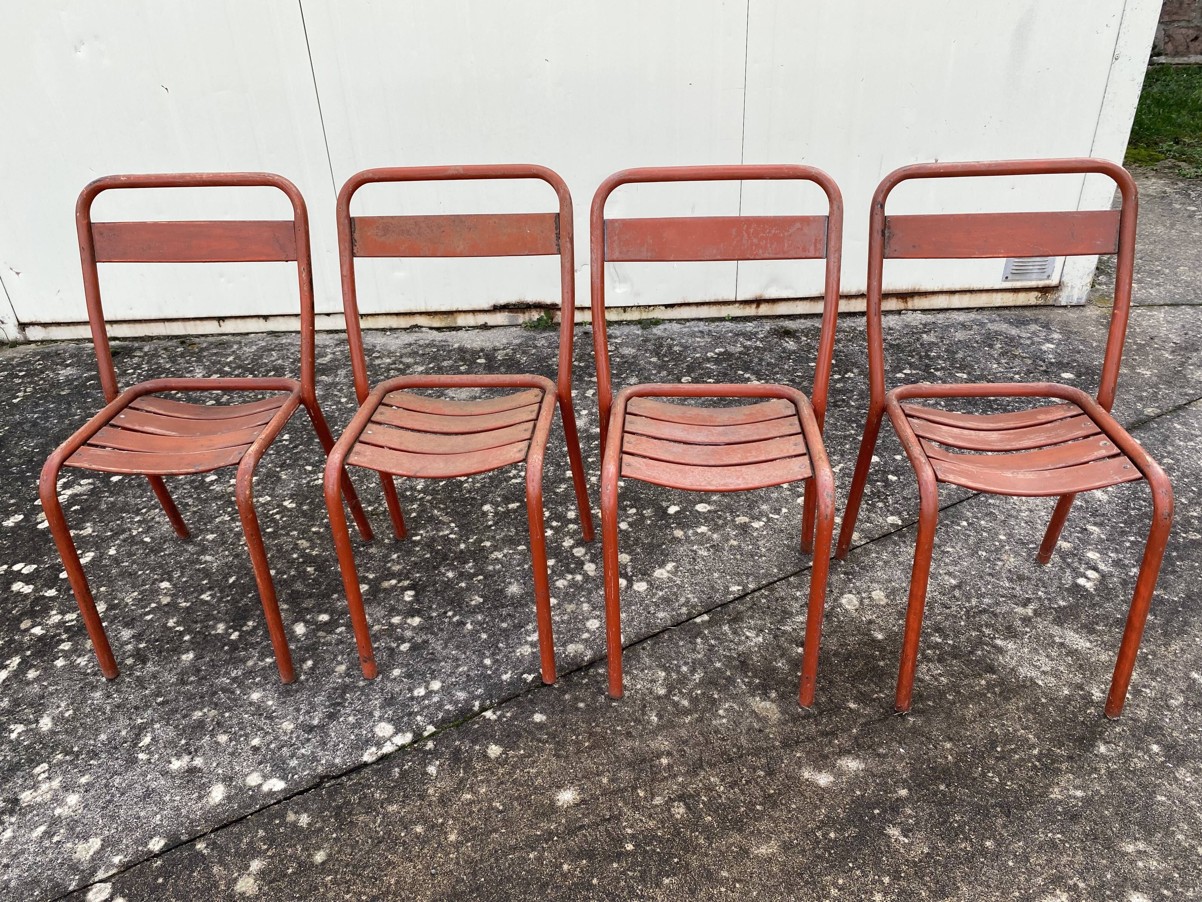 Set of 4 tolix T1 chairs