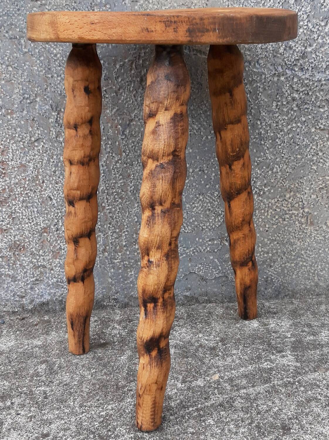 Folk art tripod stool
