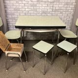 Ensemble table chaises tabouret formica