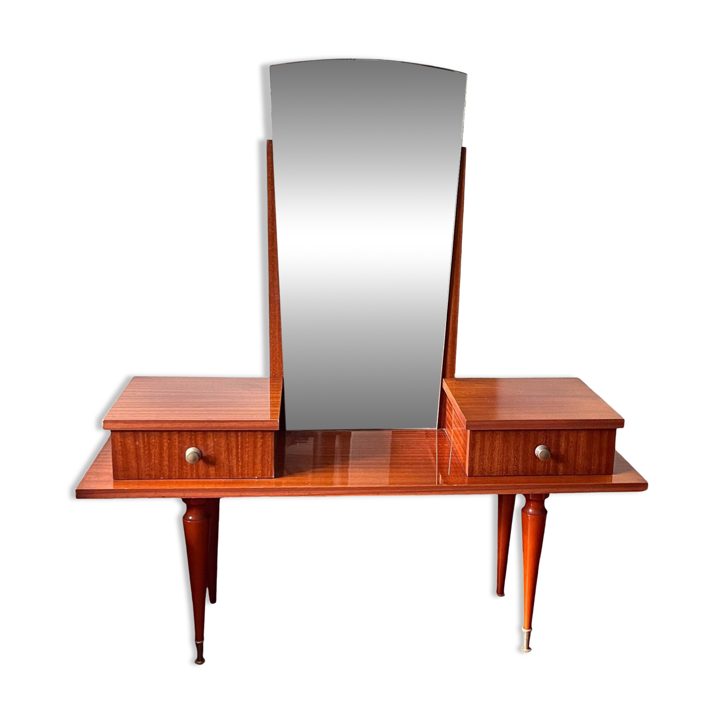 Scandinavian dressing table mirror from the 50s-60s with compass feet