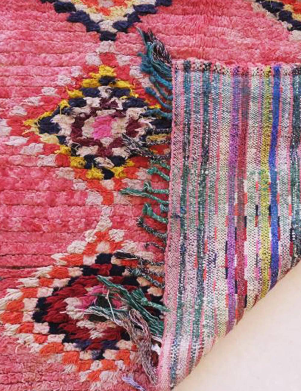 Vintage Rose Berber Rug - 243 x 130 cm