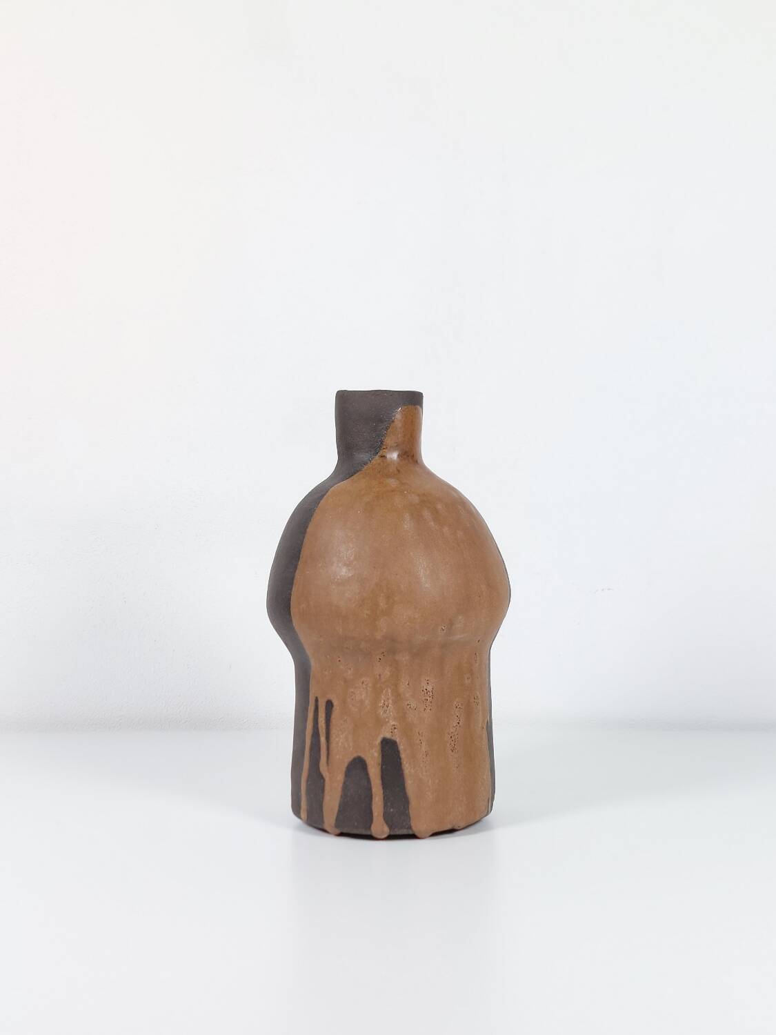 Organic ceramic vase, handmade, 1980