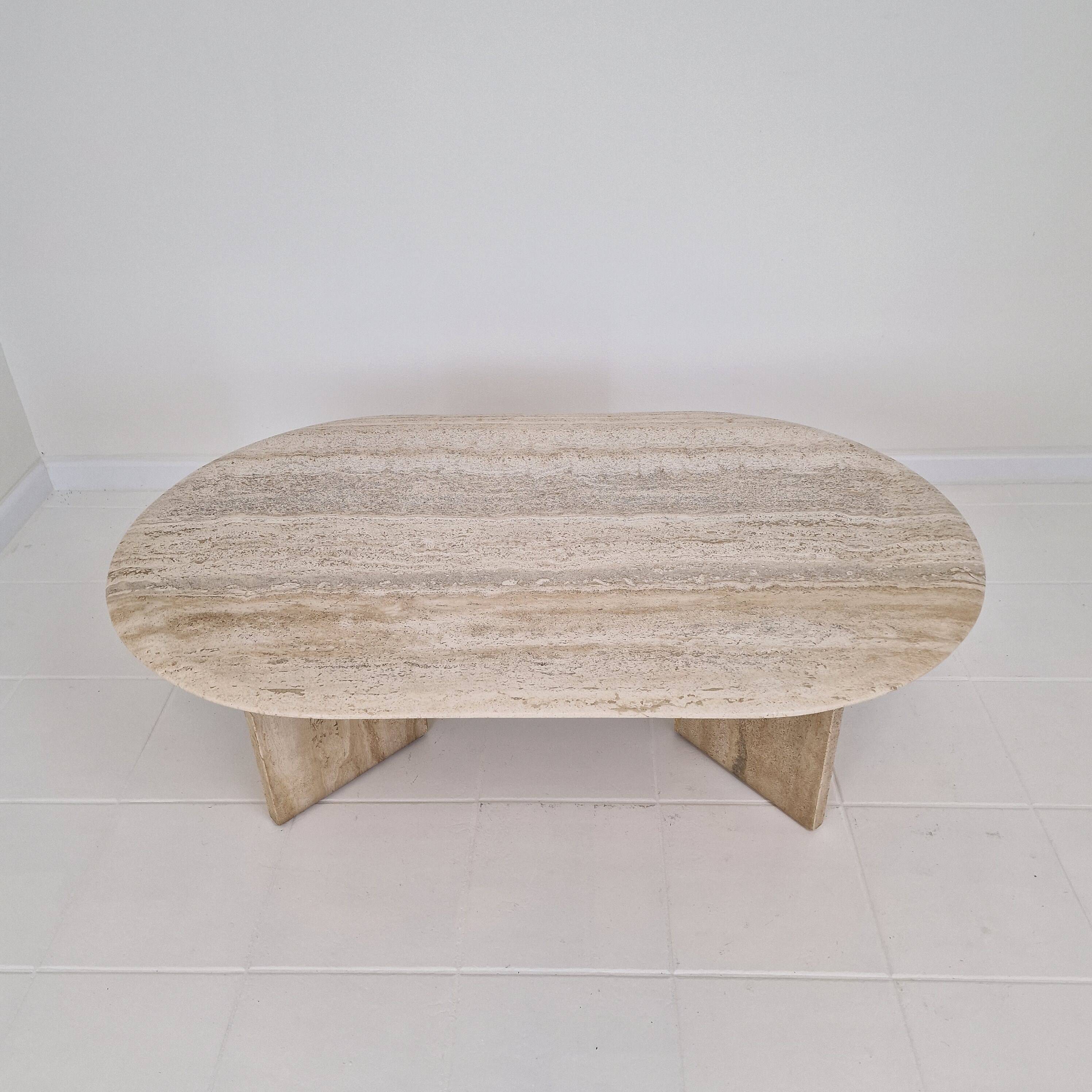 Travertine Coffee or Side Table, Italy 1980s