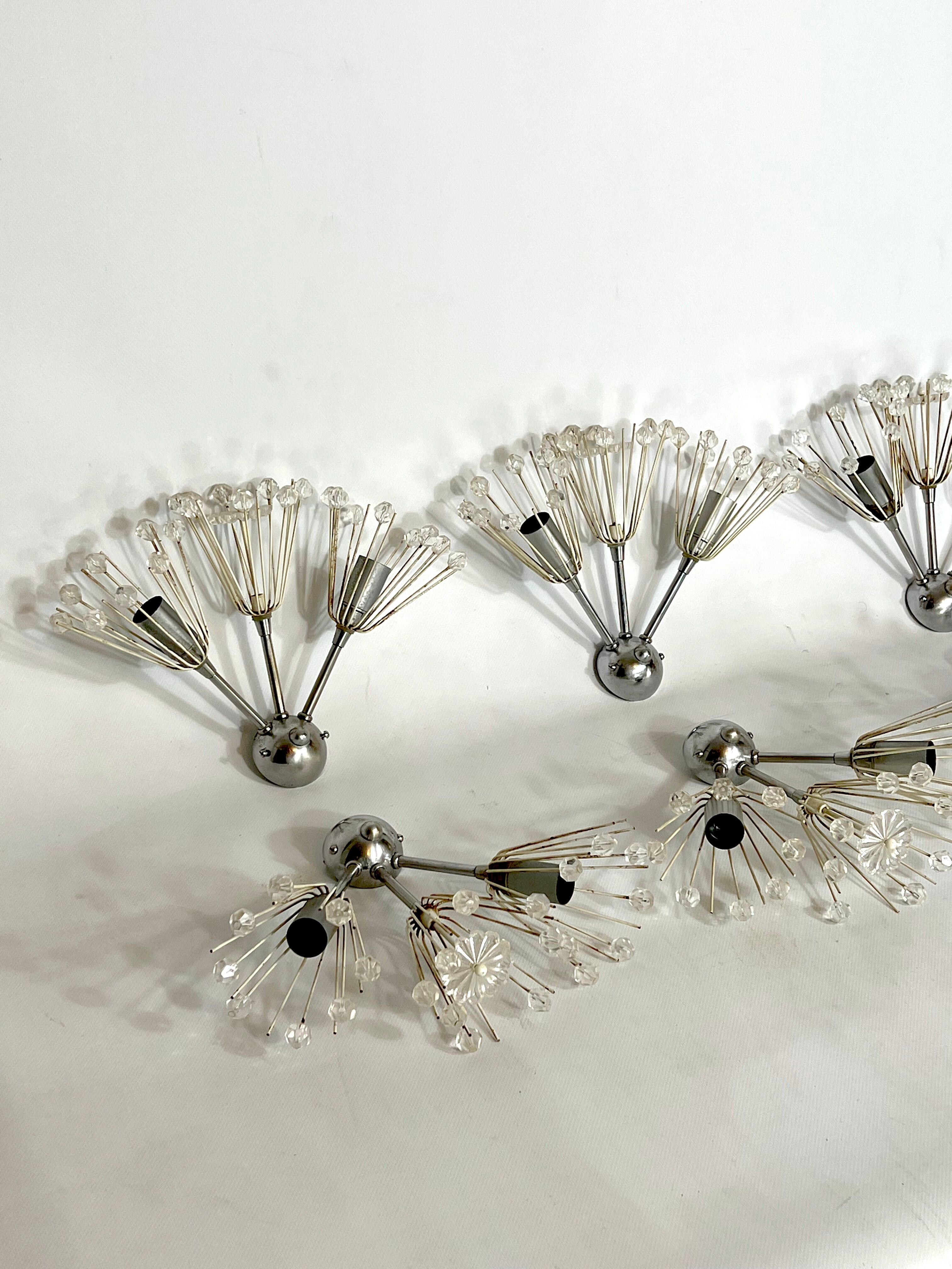 Ensemble de six appliques Emil Stejnar des années 60