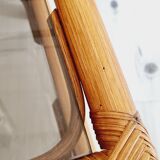 Rattan and smoked glass table