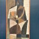 Original Swedish Oil on Canvas – "Abstrakt Komposition" by Hans Fritzdorf (1927–1990) – Vintage and Framed – 71 × 38 cm (28" × 15")