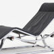 Vintage Italian chaise lounge chair chrome and leather by Guido Faleschini 1970s