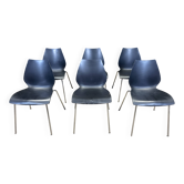 Set of 6 black Maui chairs by Magistretti for Kartell 2000s Italy