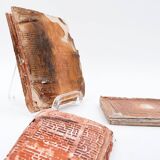 Set of 3 terracotta Books "Fond d'Atelier" N.Lebrun - Belgium 1980s