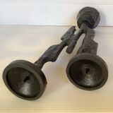 Brutalist cast iron candelabra candle holder Germany
