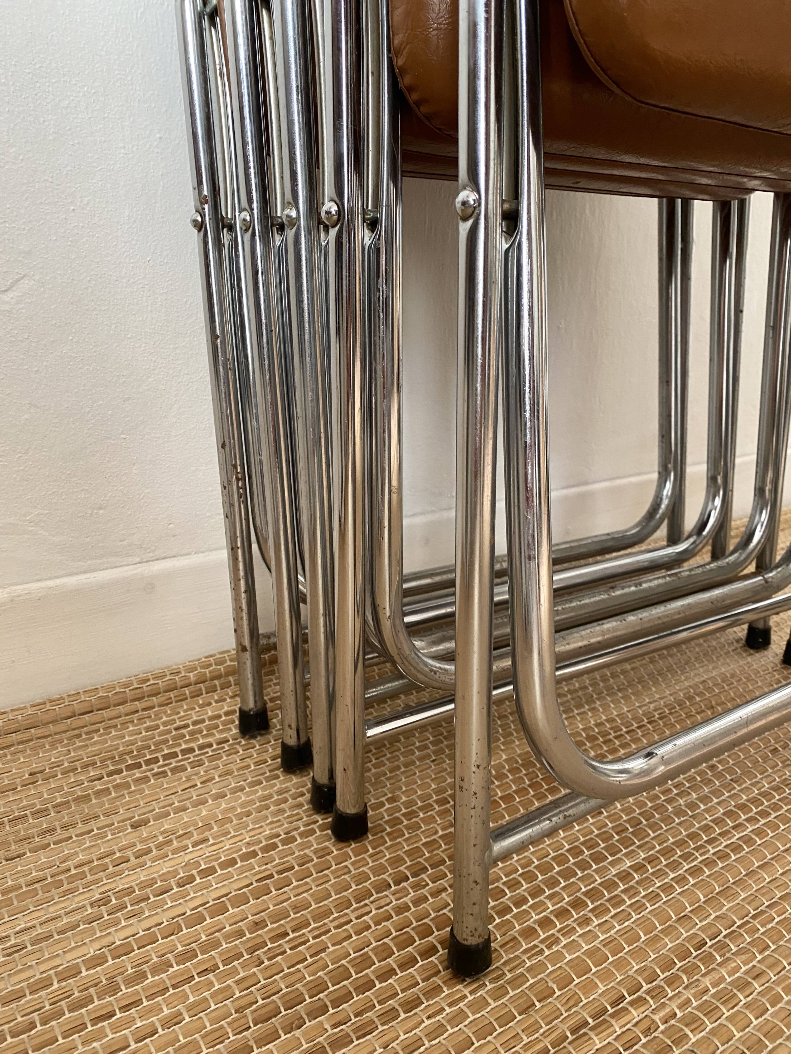 Vintage chrome folding chairs