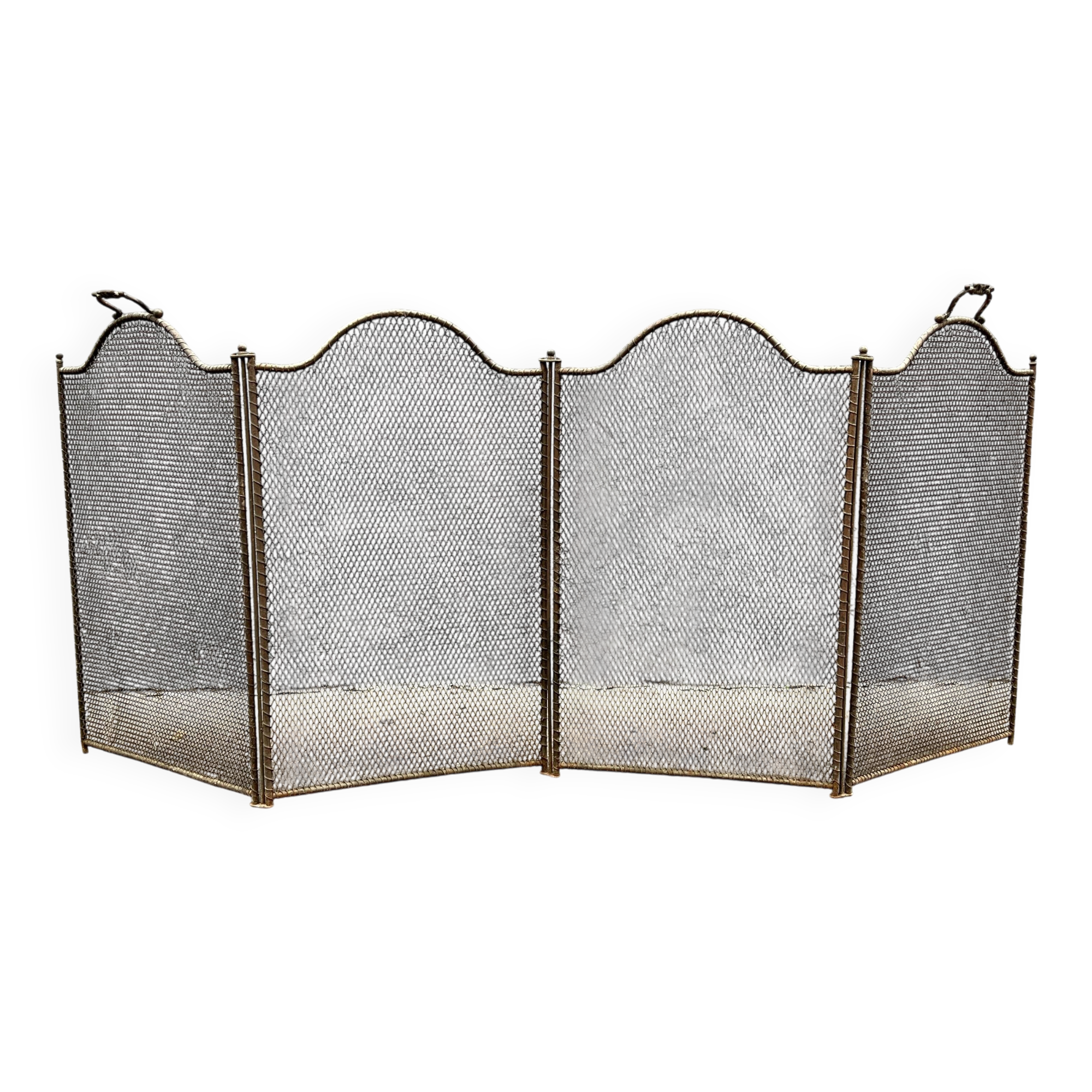 Antique 19th-century fireplace screen, Napoleon III spark guard