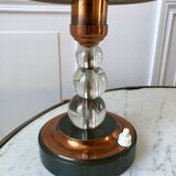 Lampe à poser en cuivre et verre art déco années 30