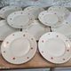 Dessert service 11 pieces in beige Bavaria porcelain with small orange flowers