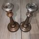 Antique Silver-Plated Metal Candlestick Vintage Torch 18th 19th Century