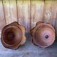 Vintage rattan suspension duo.