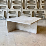 Square travertine coffee table by Giusti and Di Rosa for UP&UP