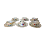 Service à café vintage Gien modèle Tamaris en porcelaine