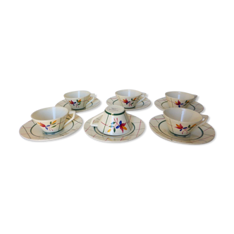 Vintage coffee service Gien model Tamaris porcelain