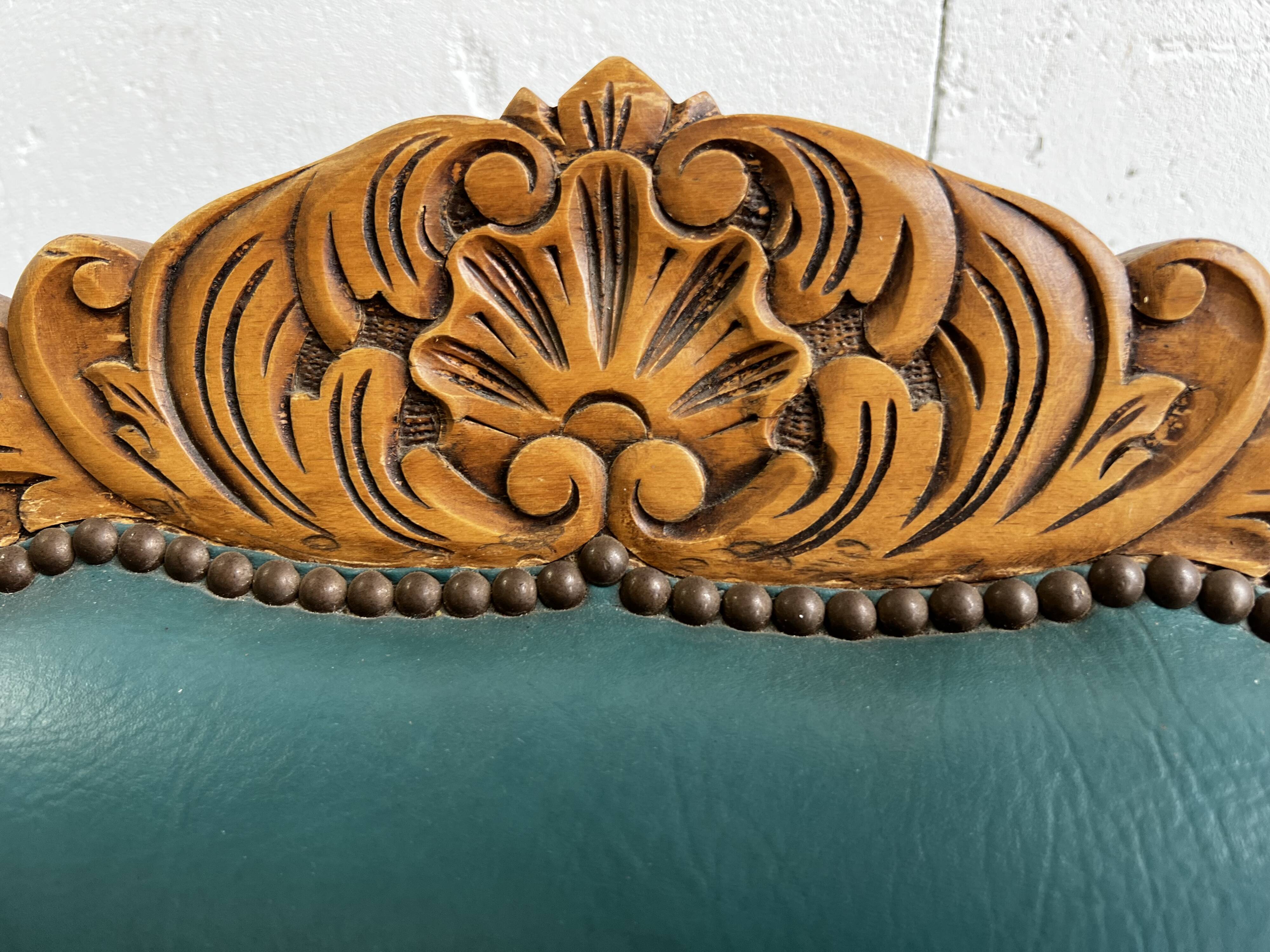 Canapé baroque vintage turquoise