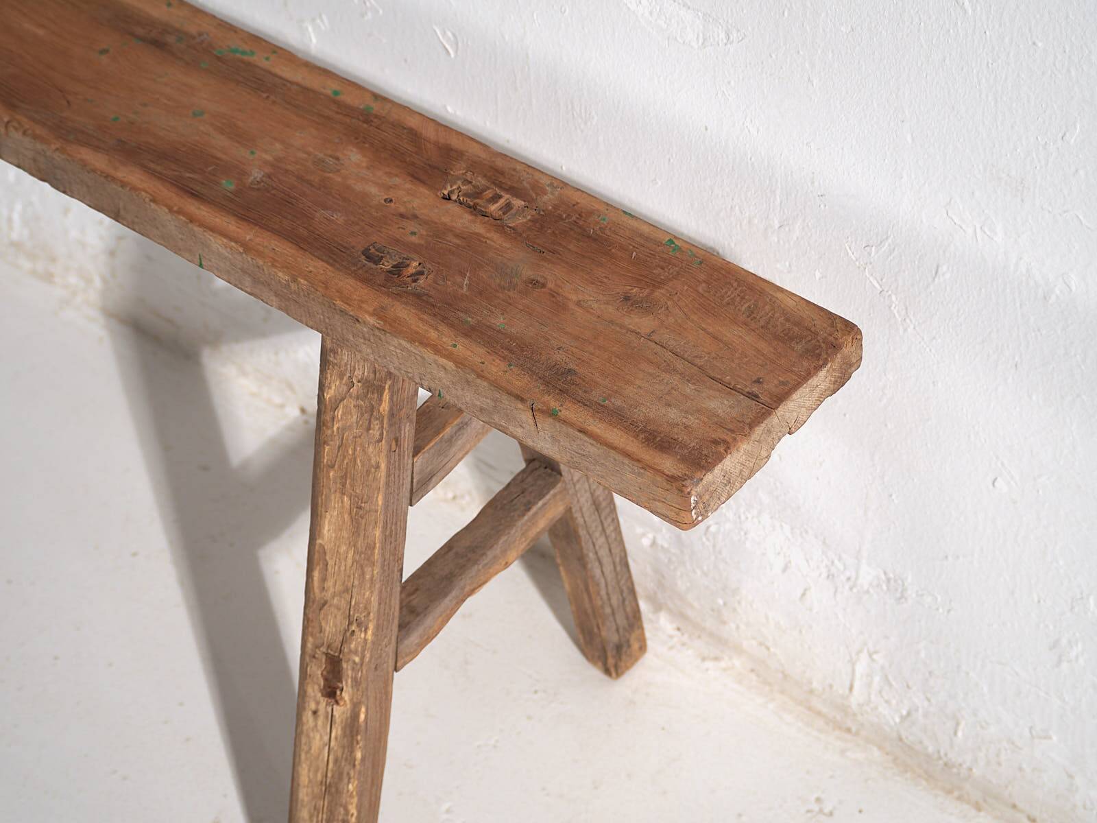 Antique solid wood bench (c.1870) #74