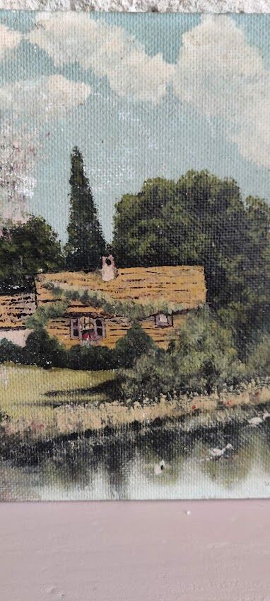 Painting on wood signed