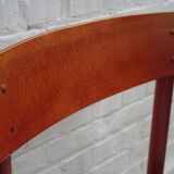 6x red stained beech dining chairs "Model 250" by Farstrup Denmark, 1960's