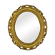 Oval frame in golden resin