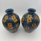 Pair of Large Art Deco Vases Émile Simonod H28cm Glazed Ceramic Blue