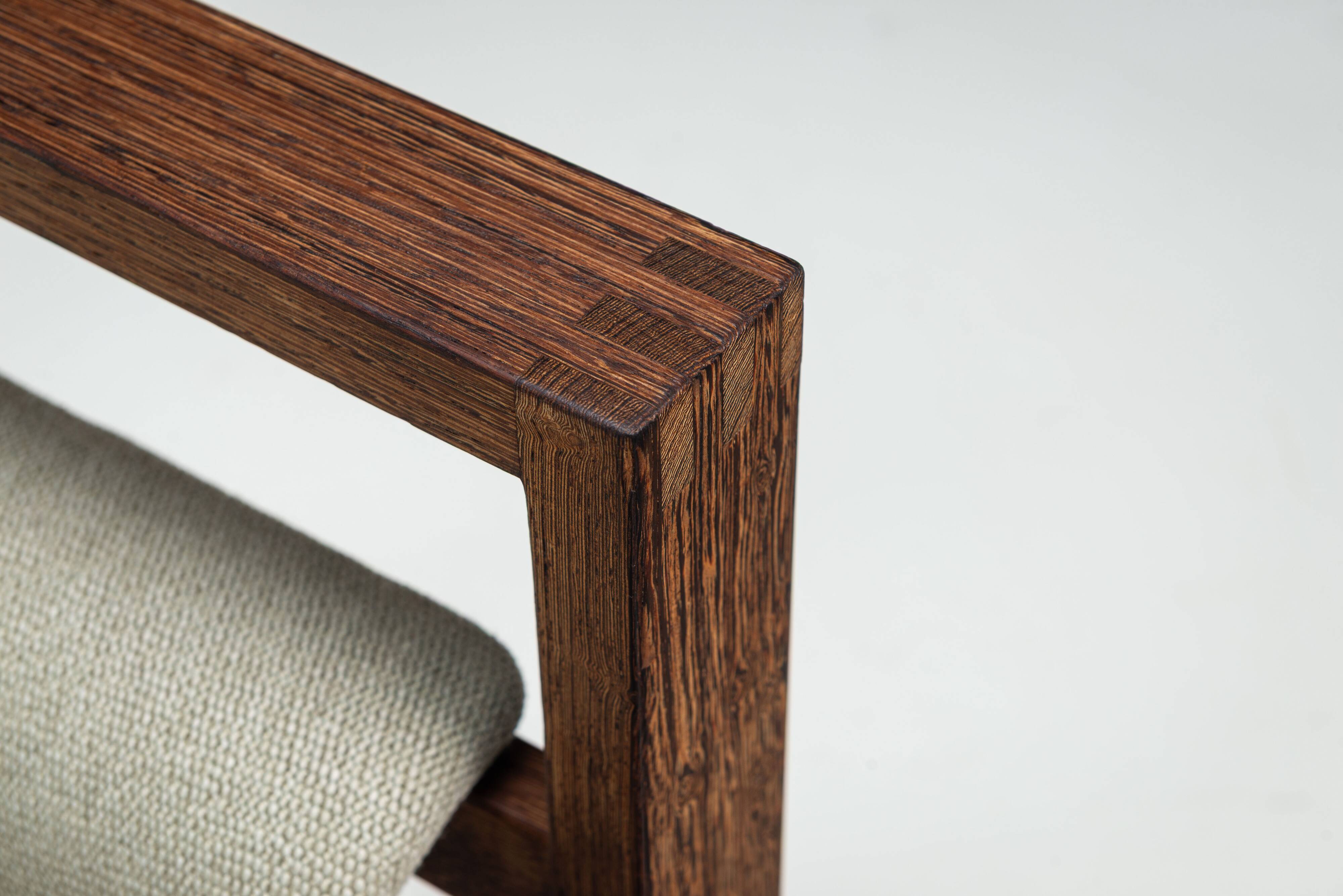 Fauteuil lounge en wengé de milieu de siècle