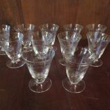 Suite de 11 verres à apéritf  Art Déco