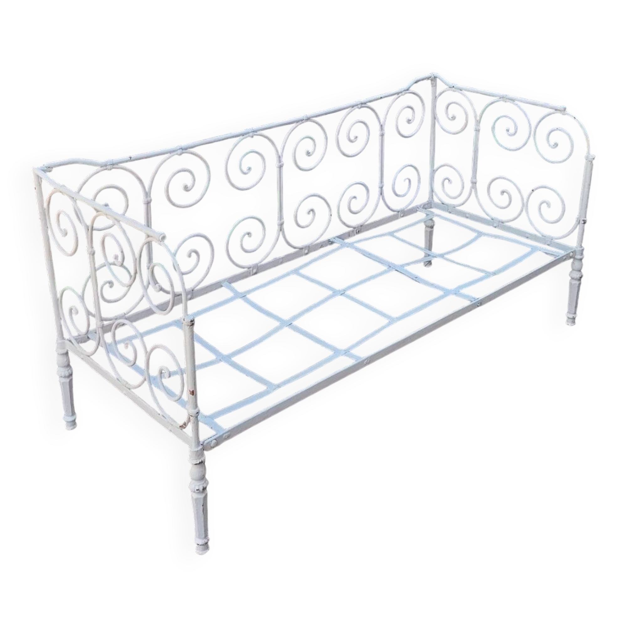 Wrought iron garden sofa bed