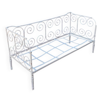 Wrought iron garden sofa bed