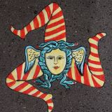 Lava stone tile representing La Trinacrie
