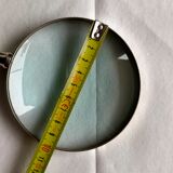 Magnifying glass set and letter opens in silver metal and mother-of-pearl