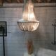 Lustre design cotte de maille 8 lampes