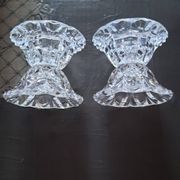 Paire de bougeoir ancien en cristal d'arques