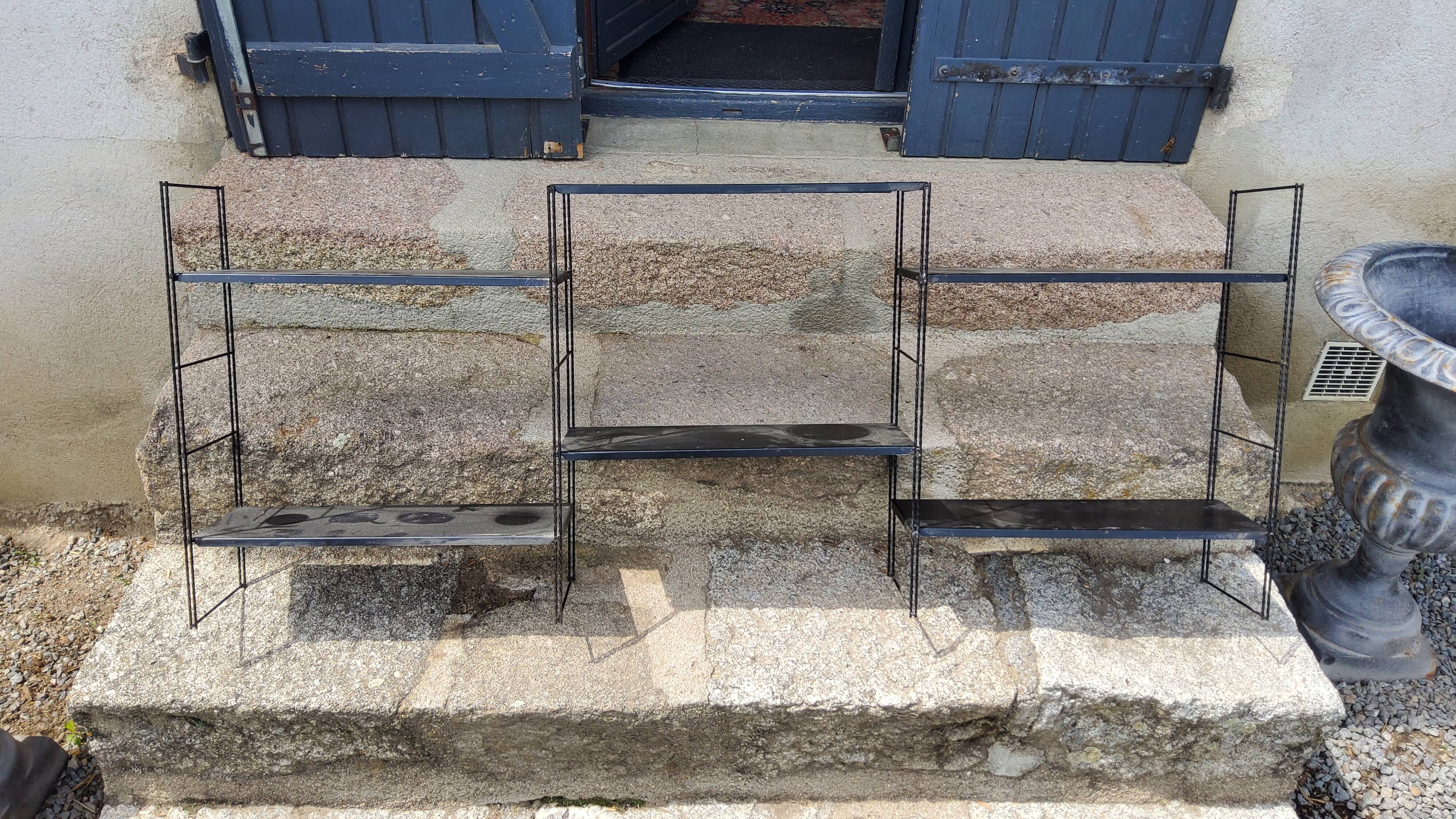 Vintage string wall shelf from the 60s in metal