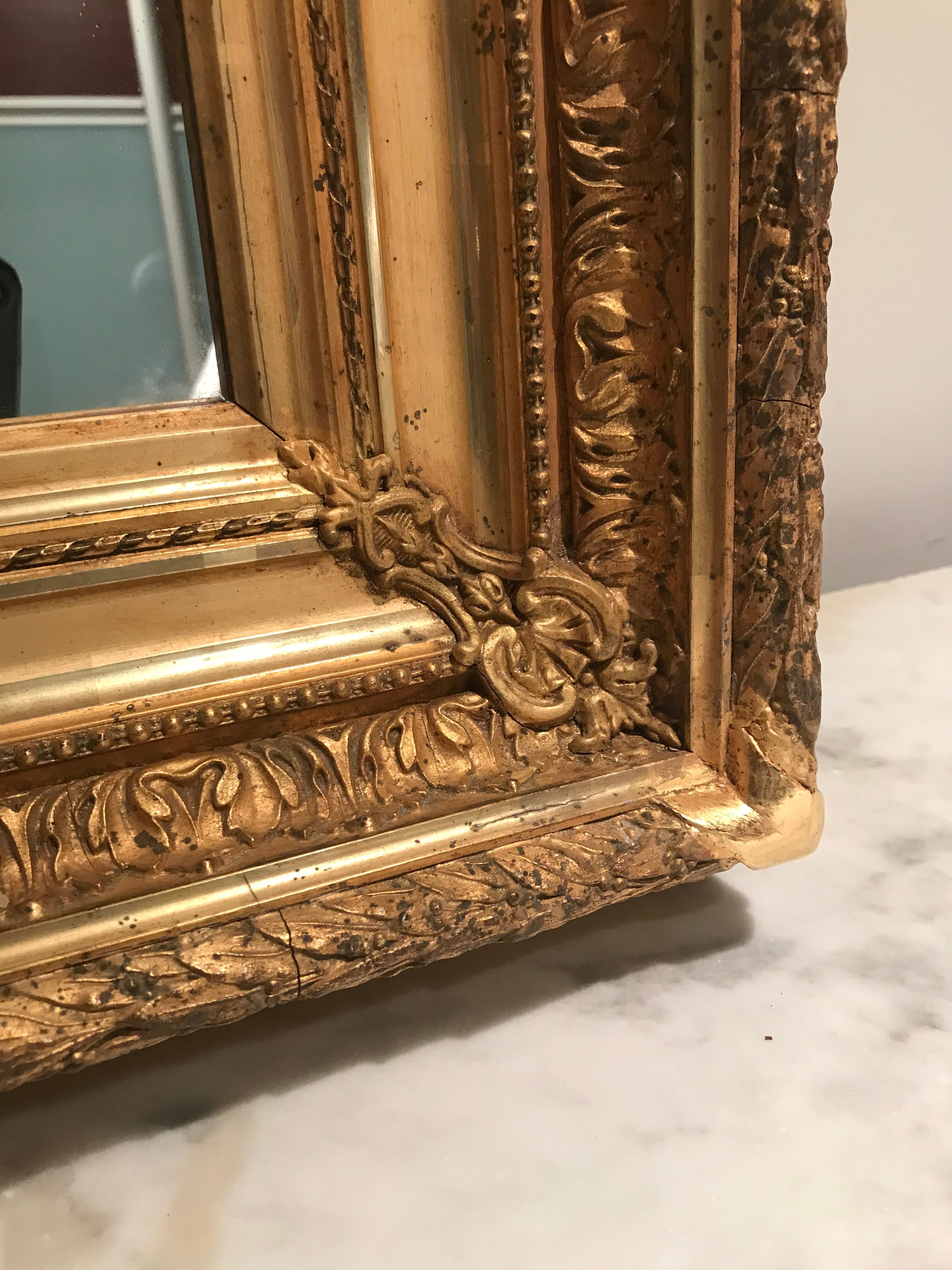 Mirror Louis XVI 19th golden 61x78cm