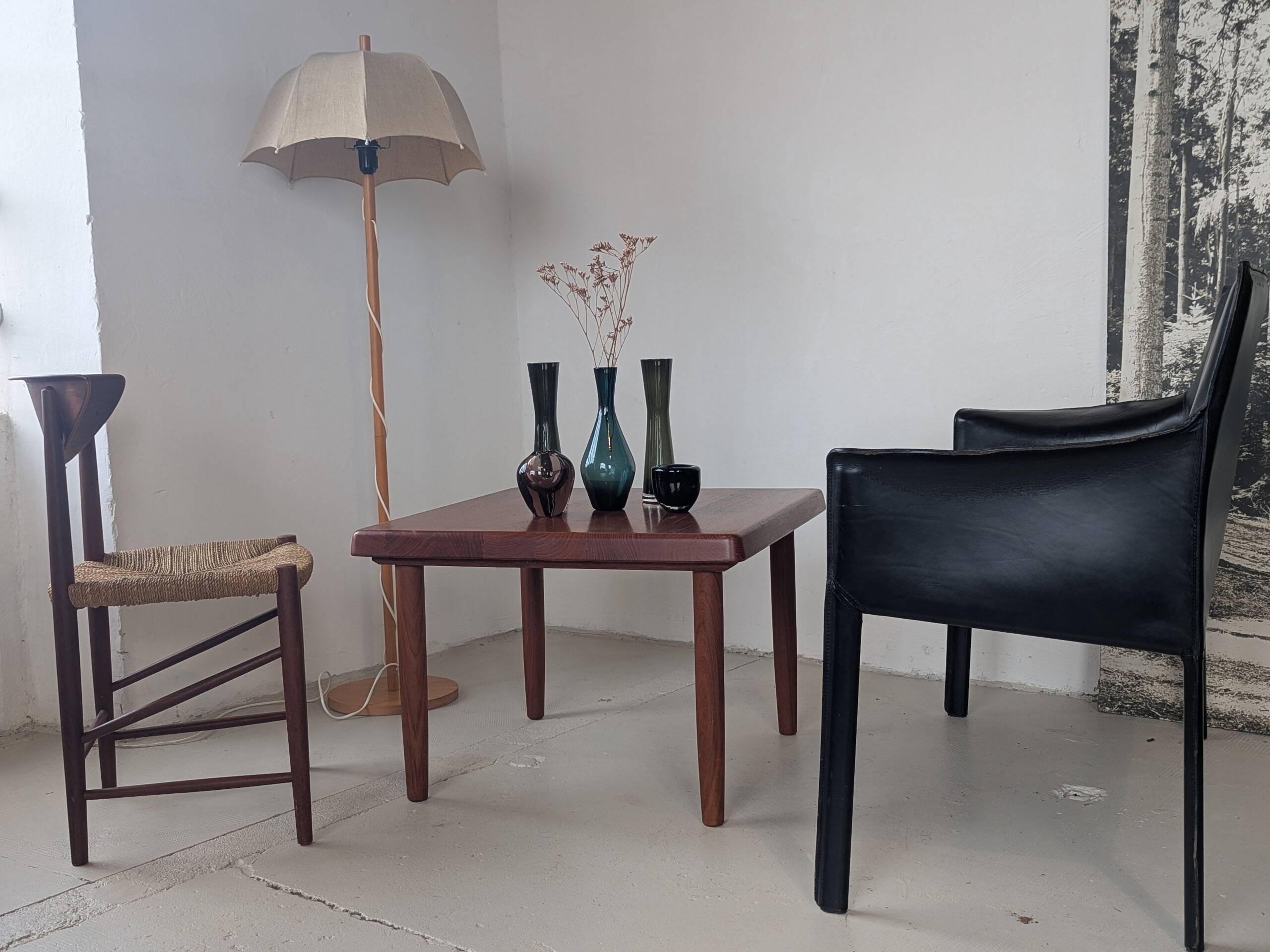 Square Danish coffee table by Niels Bach, in teak