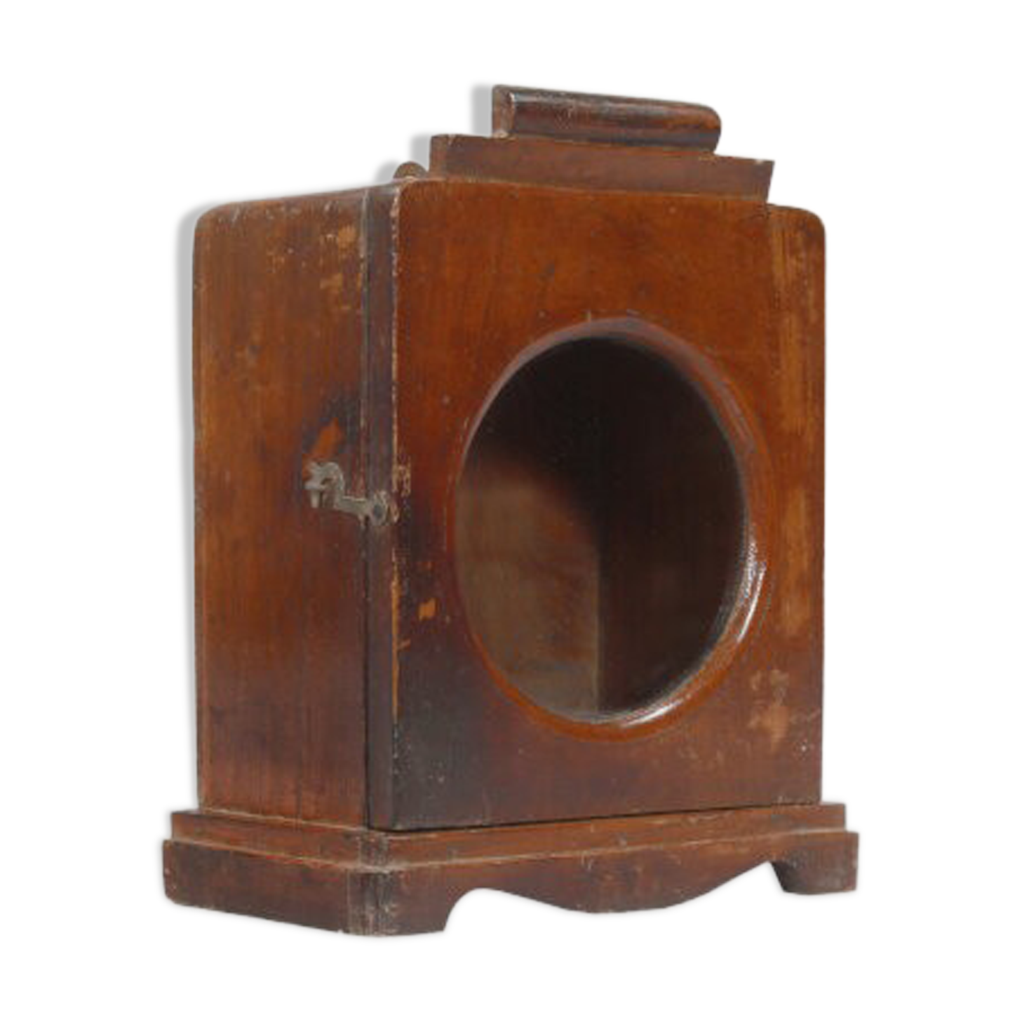 Little old wall showcase box has clock patina of origin india