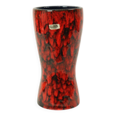 Vase vintage Scheurich rouge à glaçure fat lava