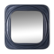 Vintage 1970s square wall mirror in blue plastic, Italian design