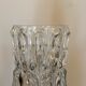 Table lamp with an antique bubbled glass lampshade in the shape of a tulip