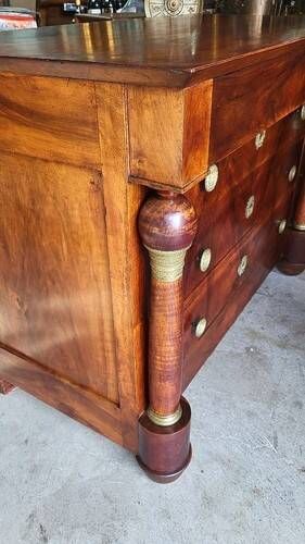 COMMODE EMPIRE 4 TIROIRS EN ACAJOU DU XIX ème SIECLE