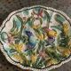 Dish in enamelled ceramic slip, with fish motifs, decorative, collector, vintage