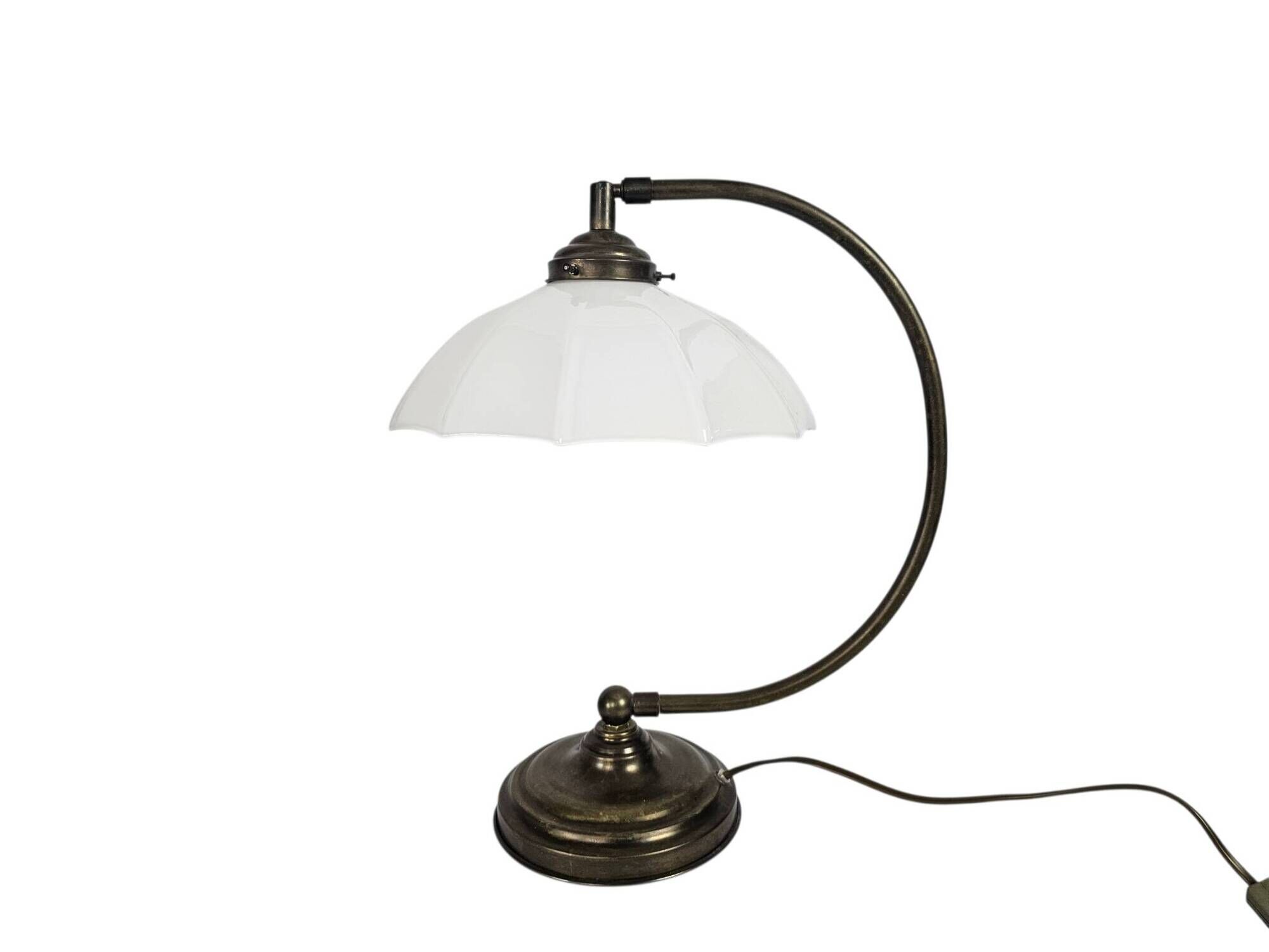 Banker's lamp - table lamp - opaline glass - brass - 3rd quarter of the 20t