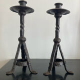 Wrought iron candlesticks